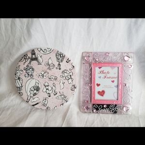 Pink Love Poodles Picture Frame and Wall Decor Paris